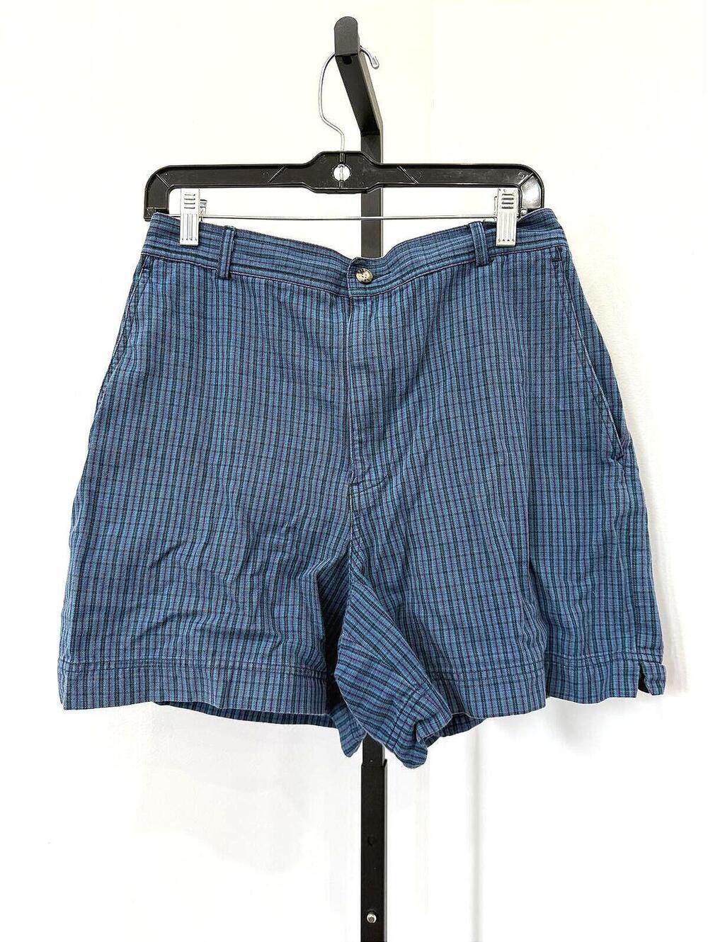 Women's Blue Plaid Casual Shorts